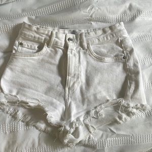 zara white shorts